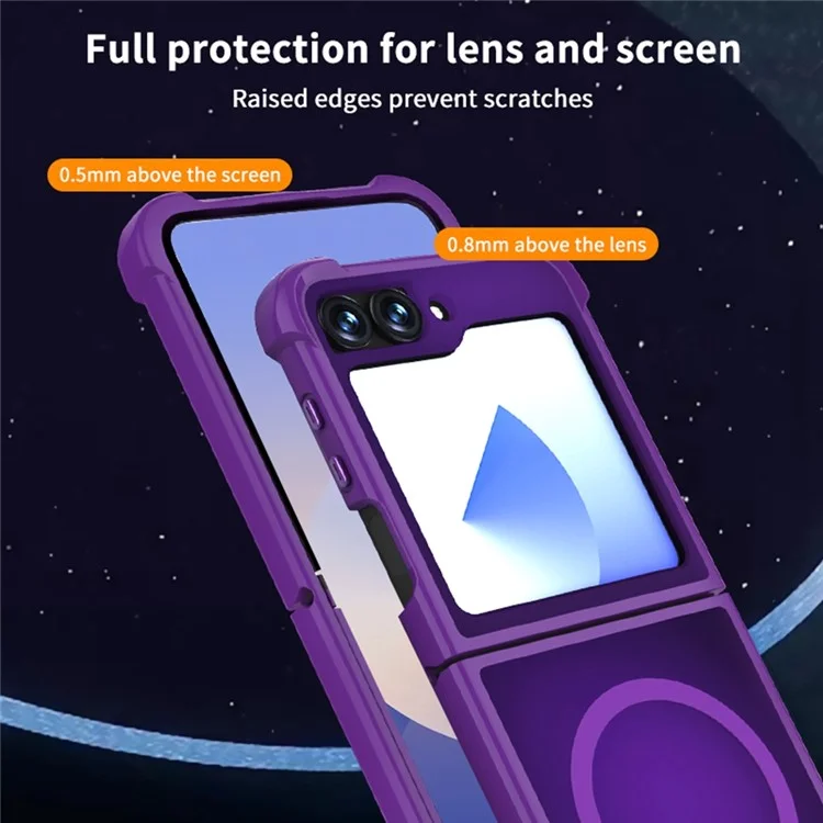 Capa para Samsung Galaxy Flip6 5G compatível com MagSafe, capa de telefone fosca de TPU + PC - Azul