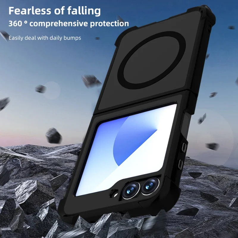 For Samsung Galaxy Z Flip7 FE 5G / Z Flip6 5G Magnetic Case TPU + PC Matte Phone Cover - Grey