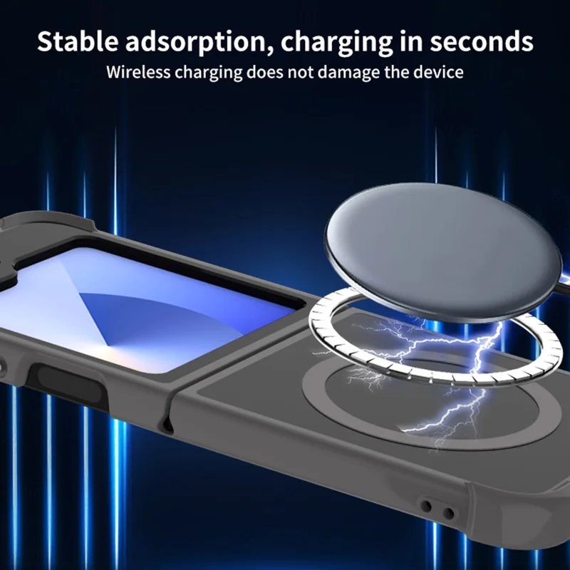 For Samsung Galaxy Z Flip7 FE 5G / Z Flip6 5G Magnetic Case TPU + PC Matte Phone Cover - Grey