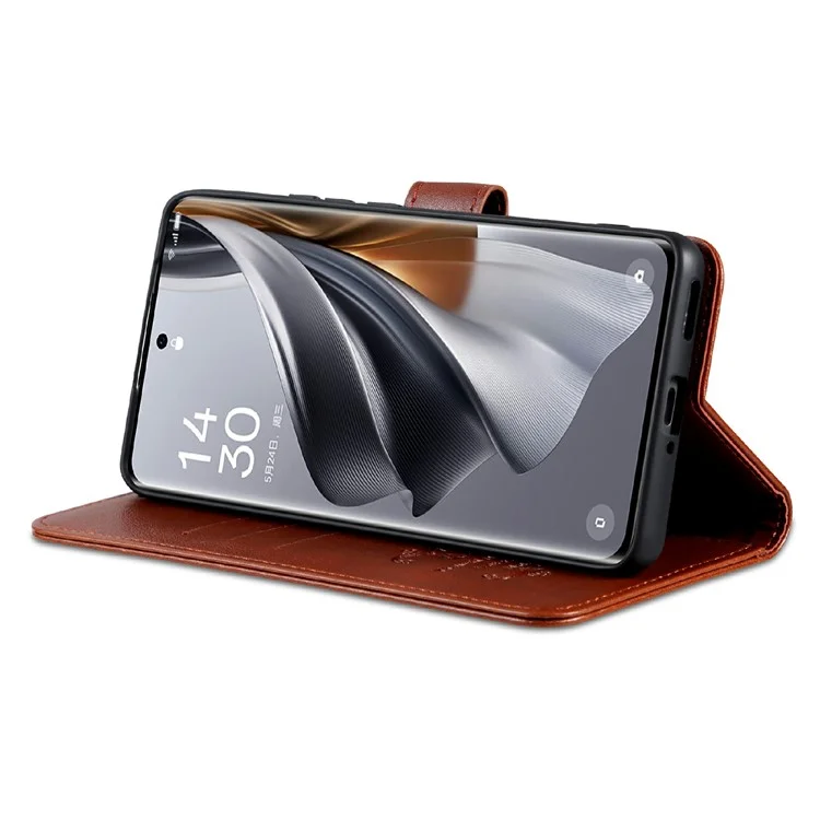 AZNS Hülle für Xiaomi Redmi K80 5G - Anti-Kratzer PU-Leder-Ständer-Geldbörse Handyhülle - Braun