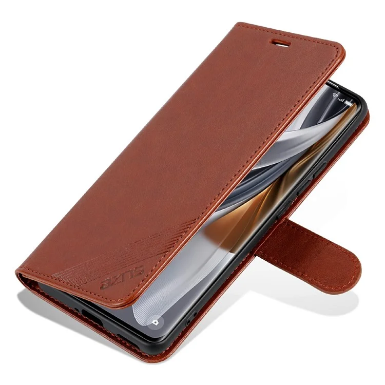 AZNS Hülle für Xiaomi Redmi K80 5G - Anti-Kratzer PU-Leder-Ständer-Geldbörse Handyhülle - Braun
