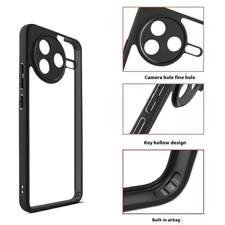 Coque de protection pour Xiaomi Redmi K80 5G, en PC et TPU transparents, résistante aux chocs.