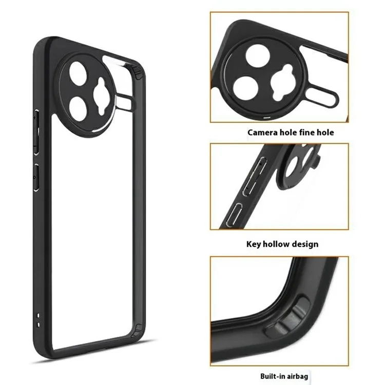 Custodia per Xiaomi Redmi K80 Pro 5G, resistente agli urti, in PC + TPU, cover posteriore trasparente