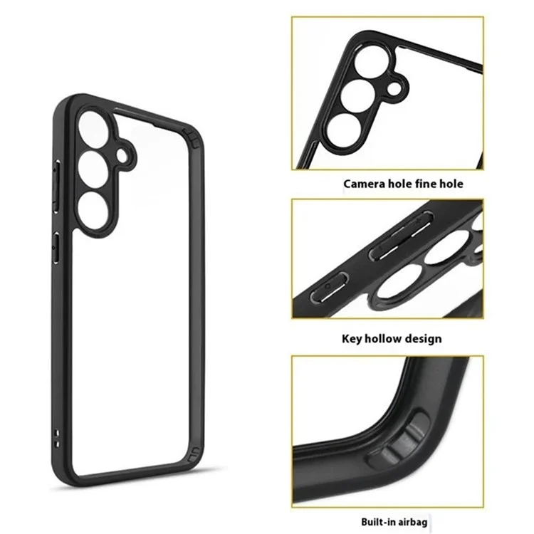 Funda para Samsung Galaxy S24 FE, a prueba de golpes, de PC + TPU, con tapa trasera transparente