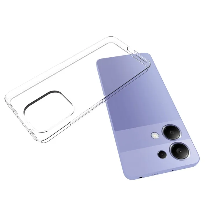Coque de téléphone transparente et résistante aux marques d'eau pour Xiaomi Redmi Note 13 4G, en TPU.