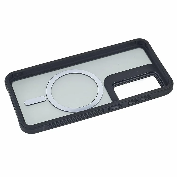 Capa compatível com Samsung Galaxy S25 / S24 com cobertura da lente MagSafe, suporte e parte traseira fosca - Preta