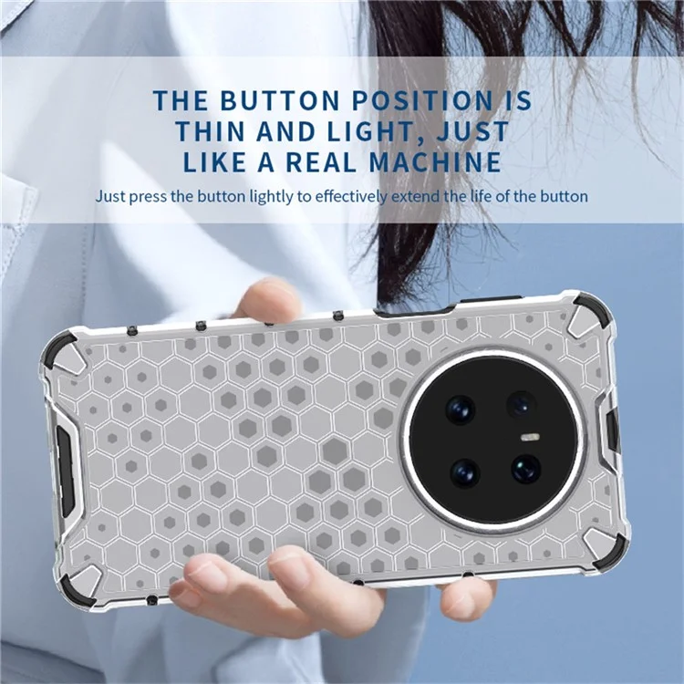 For Huawei Mate 70 Pro+  /  Mate 70 Pro Case Compatible with MagSafe Honeycomb Design TPU + PC Phone Cover - Grey