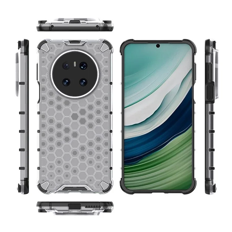 For Huawei Mate 70 Pro+  /  Mate 70 Pro Case Compatible with MagSafe Honeycomb Design TPU + PC Phone Cover - Grey