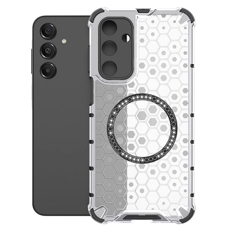 Hülle kompatibel mit Samsung Galaxy A16 5G / 4G mit MagSafe-Honigwabendesign aus TPU + PC - Transparent