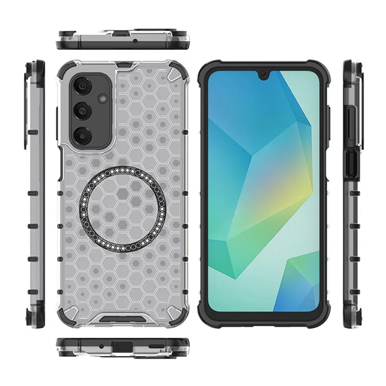 Hülle kompatibel mit Samsung Galaxy A16 5G / 4G mit MagSafe-Honigwabendesign aus TPU + PC - Transparent
