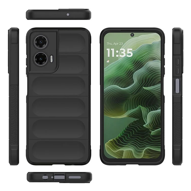 Чехол для Motorola Moto G35 5G, противоударный, мягкий ТПУ, прочная задняя крышка - черный
