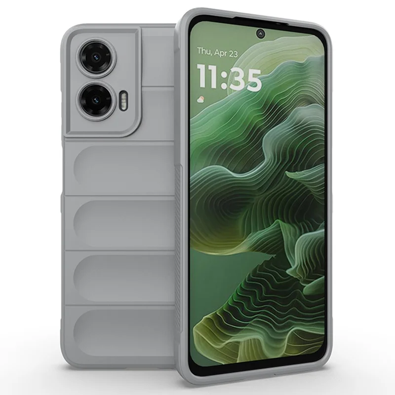 For Motorola Moto G35 5G Case Anti-Drop Soft TPU Rugged Phone Back Cover - Light Grey