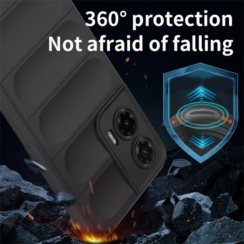 For Motorola Moto G35 5G Case Anti-Drop Soft TPU Rugged Phone Back Cover - Light Grey