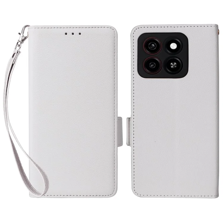 Für ZTE Blade A35 / Blade A55 Hülle Litchi-Textur PU-Leder Brieftasche Flip Handyhülle - Weiß