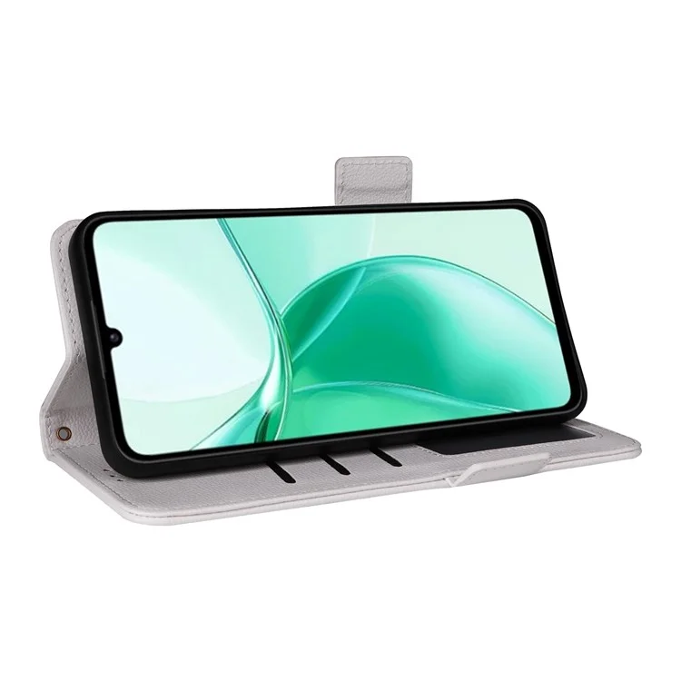 Für ZTE Blade A35 / Blade A55 Hülle Litchi-Textur PU-Leder Brieftasche Flip Handyhülle - Weiß