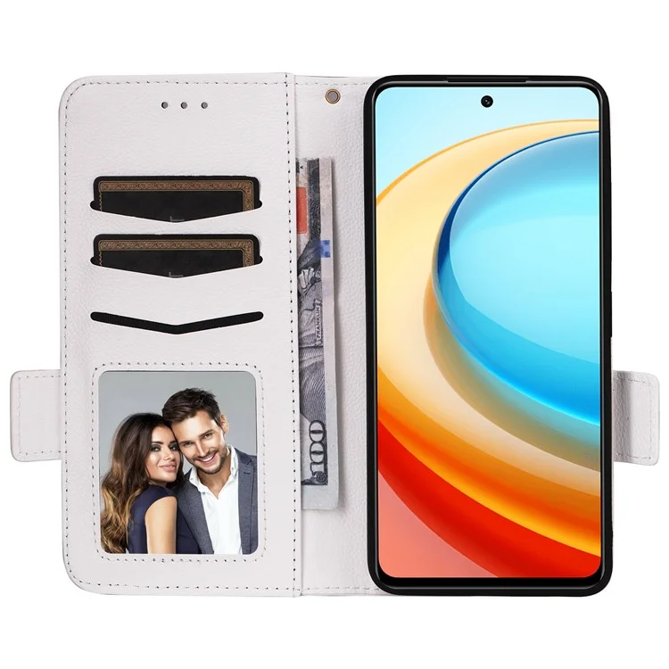 Pour ZTE Blade A75 5G / nubia Focus Coque Texture Litchi Cuir PU Portefeuille Flip Phone Cover - Blanc