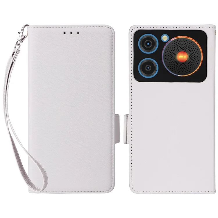 Для ZTE nubia Музыкальный чехол Текстура личи PU кожаный бумажник Flip Phone Cover - Белый