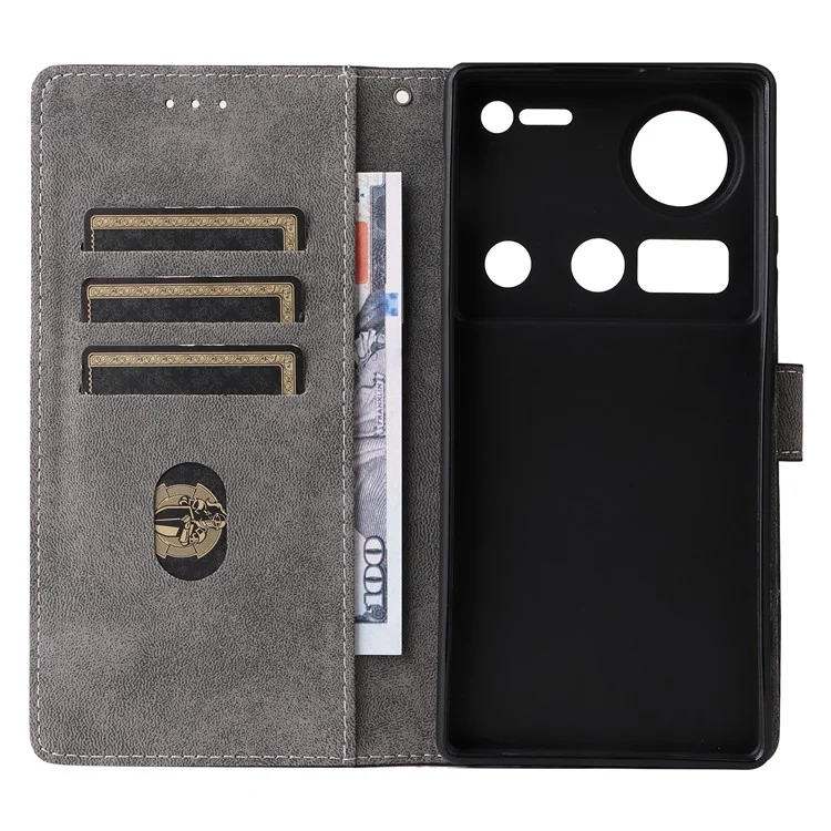 Étui portefeuille pour ZTE nubia Z70 Ultra avec protection RFID en cuir PU, support et fenêtre - Noir