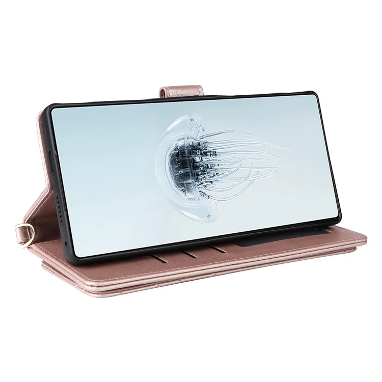 Für ZTE nubia Red Magic 10 Pro 5G / 10 Pro+ 5G Geldbörse mit Schultergurt Leder Handyhülle - Pink