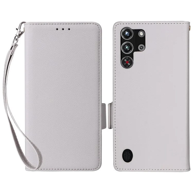 Pour ZTE nubia Red Magic 10 Pro 5G / 10 Pro+ 5G Étui Texture de litchi Portefeuille en cuir PU Flip Phone Cover - Blanc