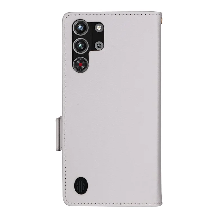 Pour ZTE nubia Red Magic 10 Pro 5G / 10 Pro+ 5G Étui Texture de litchi Portefeuille en cuir PU Flip Phone Cover - Blanc