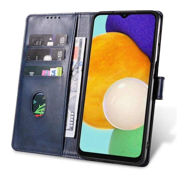 Capa para Samsung Galaxy A56 5G de couro com suporte e fechamento magnético - Azul