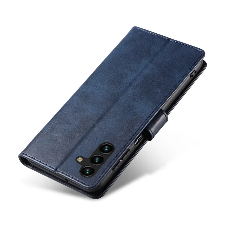 Capa para Samsung Galaxy A56 5G de couro com suporte e fechamento magnético - Azul