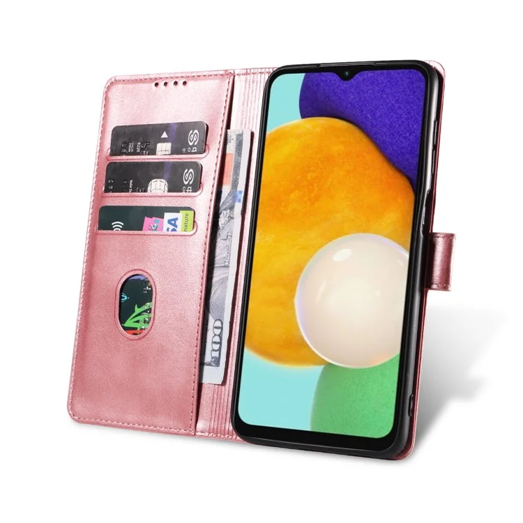 Capa para Samsung Galaxy A16 5G / 4G de couro com suporte e fechamento magnético - Rose Gold