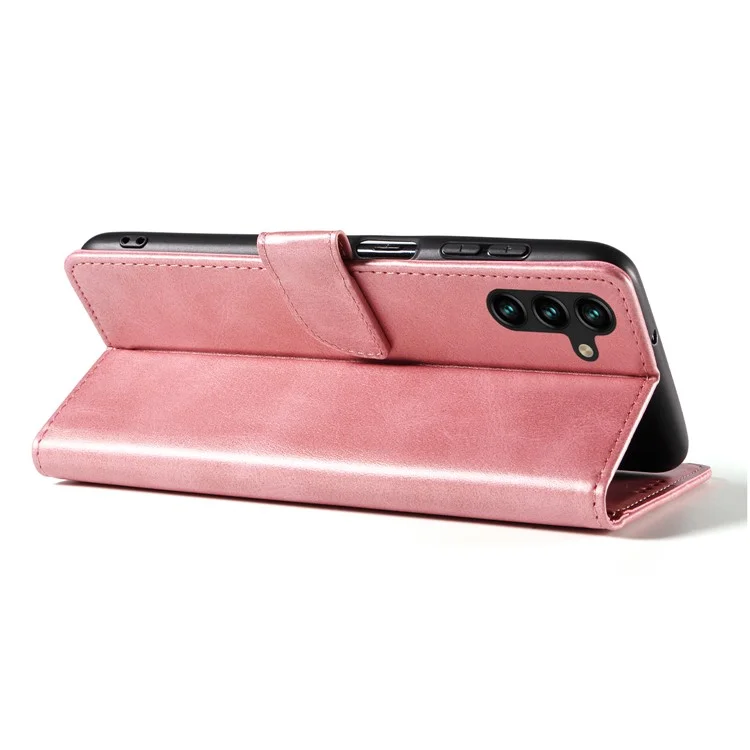 Capa para Samsung Galaxy A16 5G / 4G de couro com suporte e fechamento magnético - Rose Gold
