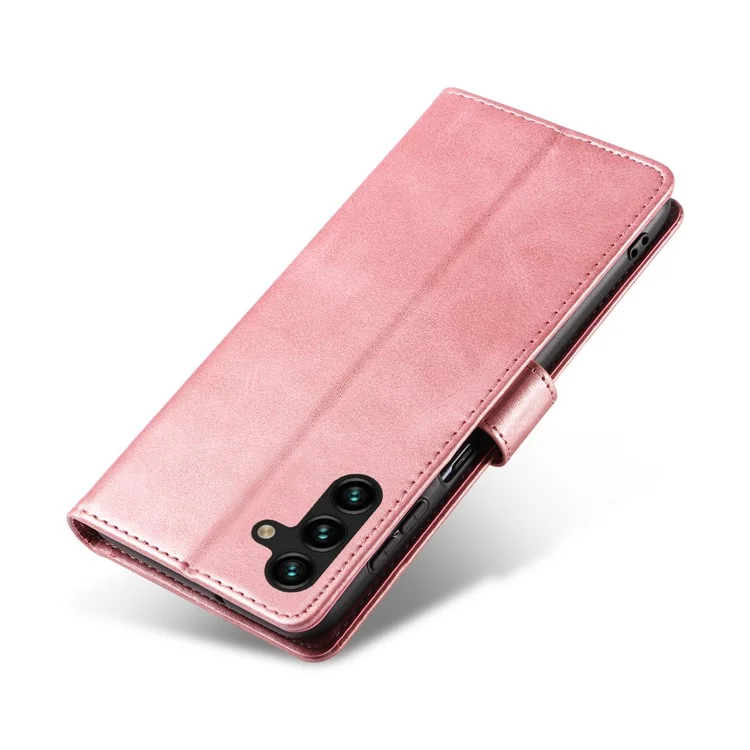 Capa para Samsung Galaxy A16 5G / 4G de couro com suporte e fechamento magnético - Rose Gold
