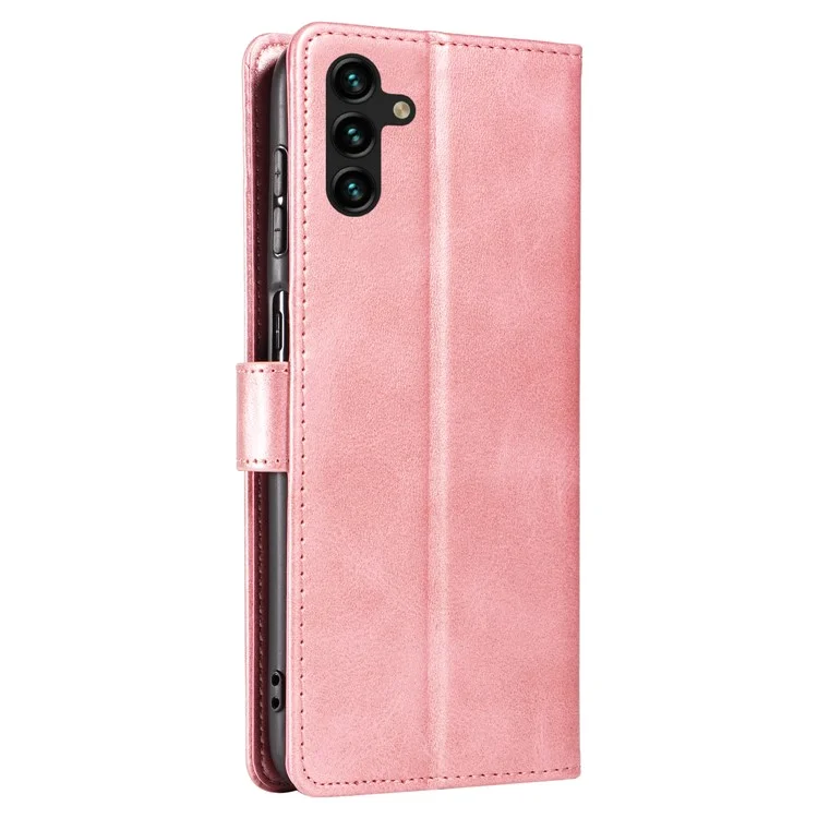 Capa para Samsung Galaxy A16 5G / 4G de couro com suporte e fechamento magnético - Rose Gold