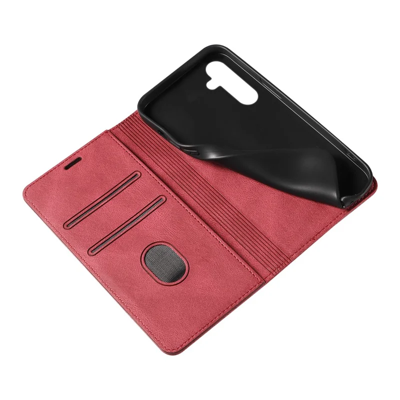 For Samsung Galaxy A16 5G  /  4G Case Wristband Design Stand Magnetic Leather Phone Wallet Cover - Red