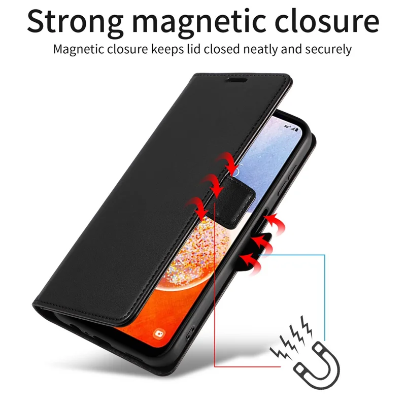 For Samsung Galaxy A15 5G  /  4G Case Side Magnetic Clasp RFID Blocking Leather Phone Wallet Cover - Pink