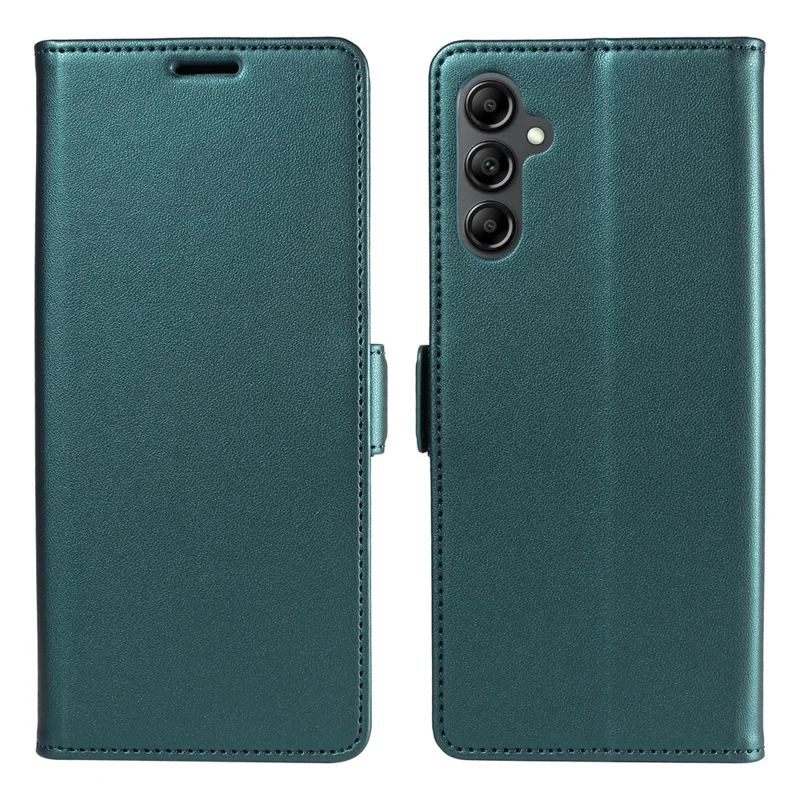 For Samsung Galaxy A15 5G  /  4G Case Side Magnetic Clasp RFID Blocking Leather Phone Wallet Cover - Dark Green
