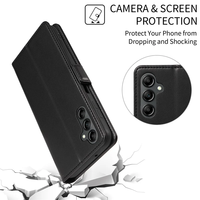 For Samsung Galaxy A15 5G  /  4G Case Side Magnetic Clasp RFID Blocking Leather Phone Wallet Cover - Dark Green