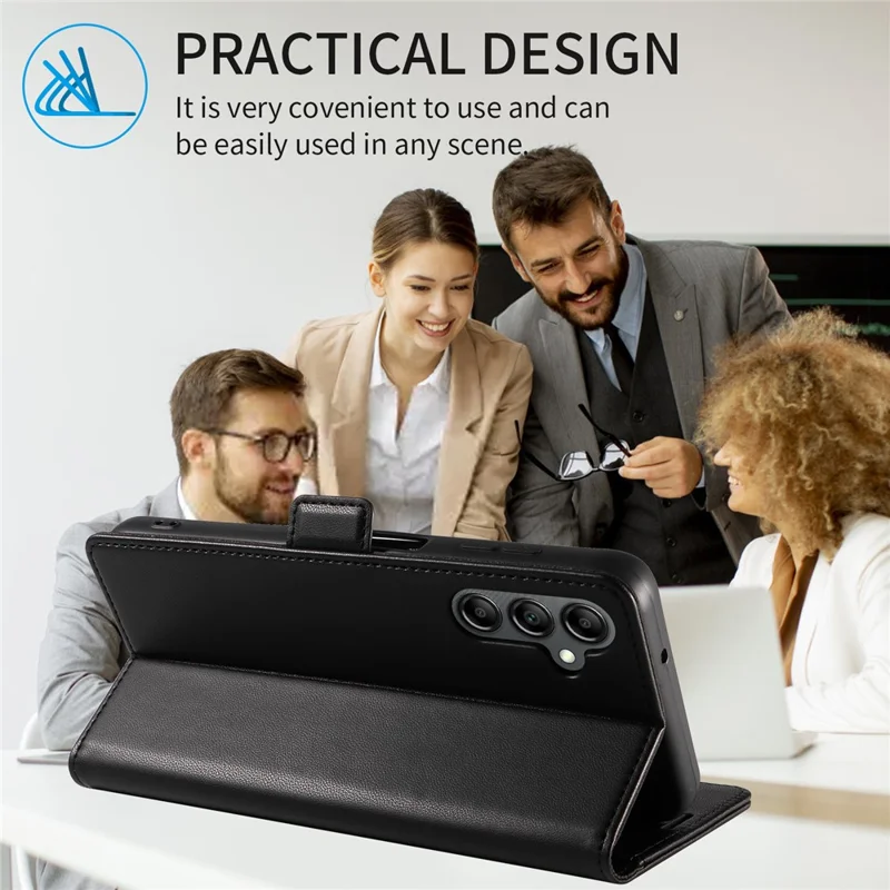 For Samsung Galaxy A15 5G  /  4G Case Side Magnetic Clasp RFID Blocking Leather Phone Wallet Cover - Dark Green