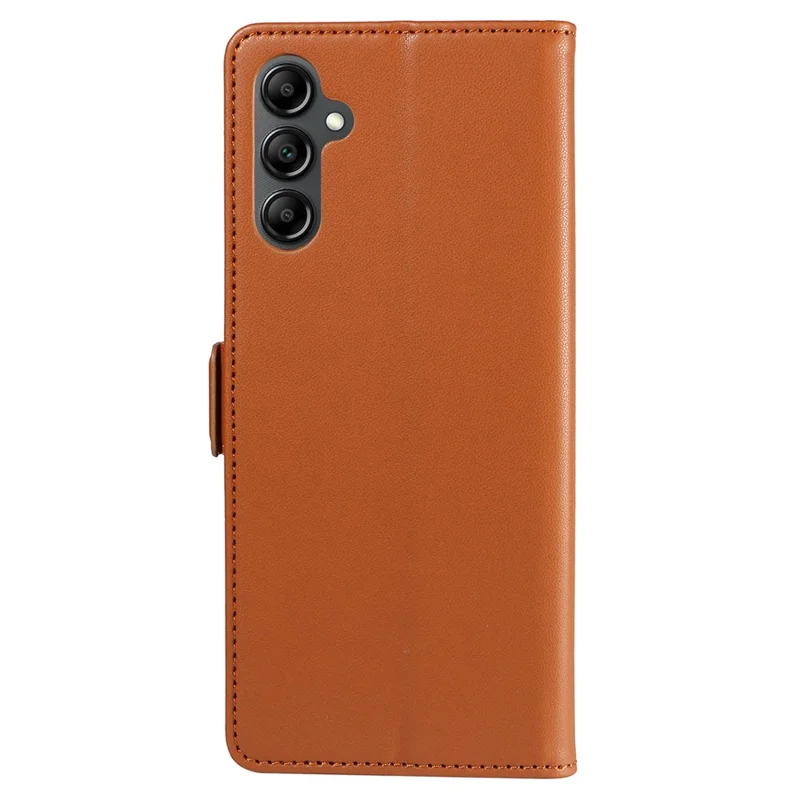 For Samsung Galaxy A55 5G Case Side Magnetic Clasp RFID Blocking Leather Phone Wallet Cover - Brown