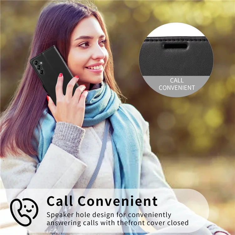 Étui pour Samsung Galaxy A26 5G avec fermoir magnétique latéral, blocage RFID et couverture en cuir pour portefeuille de téléphone - Noir