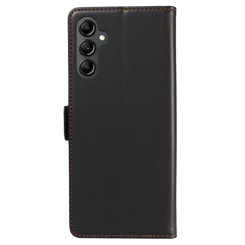 Zijdelijke magnetische sluiting RFID-blocking lederen telefoonportemonnee hoesje voor Samsung Galaxy A56 5G - Zwart