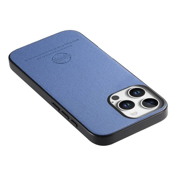 Étui pour iPhone 14 Pro Texture en tissu Cuir + PC + TPU Anti-chute Housse de téléphone - Bleu