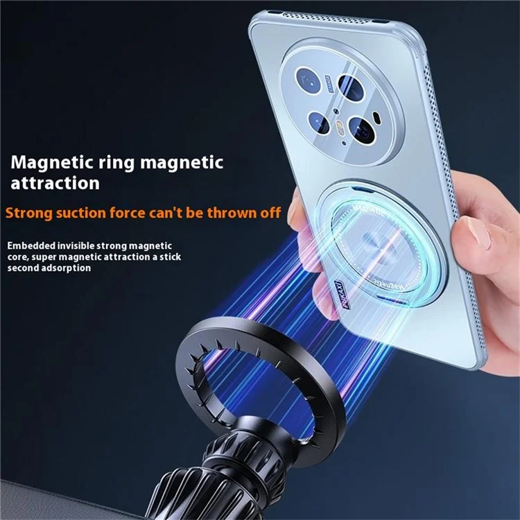 Funda para Huawei Mate 70 Pro / Mate 70 Pro+ Compatible con MagSafe con Soporte Plegable TPU PC Disipación de Calor - Gris