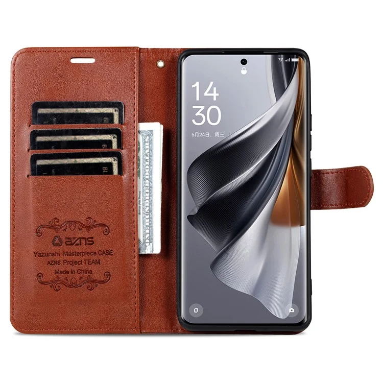 AZNS для Honor 300 Ultra Case Anti-Scratch PU Leather Stand Wallet Phone Cover - Коричневый