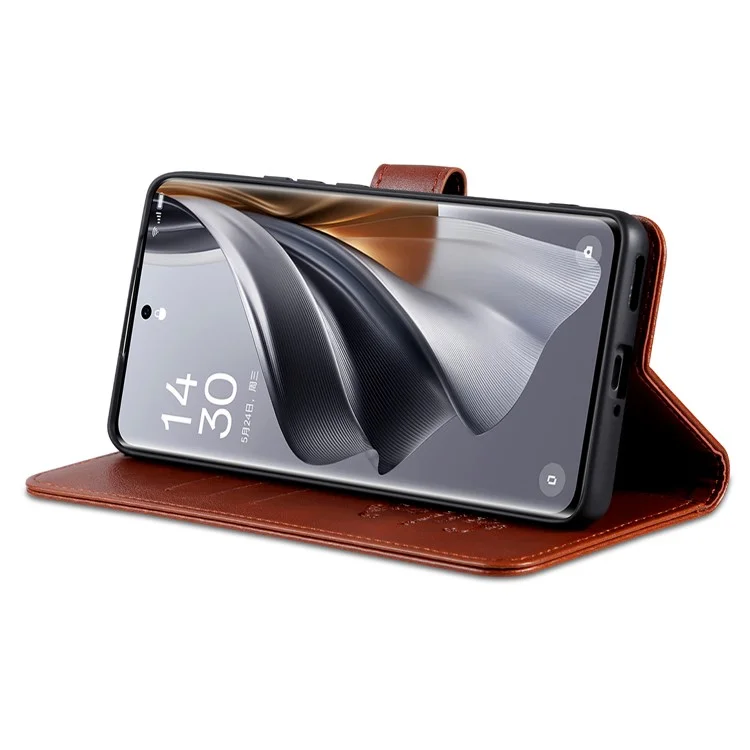 AZNS для Honor 300 Ultra Case Anti-Scratch PU Leather Stand Wallet Phone Cover - Коричневый