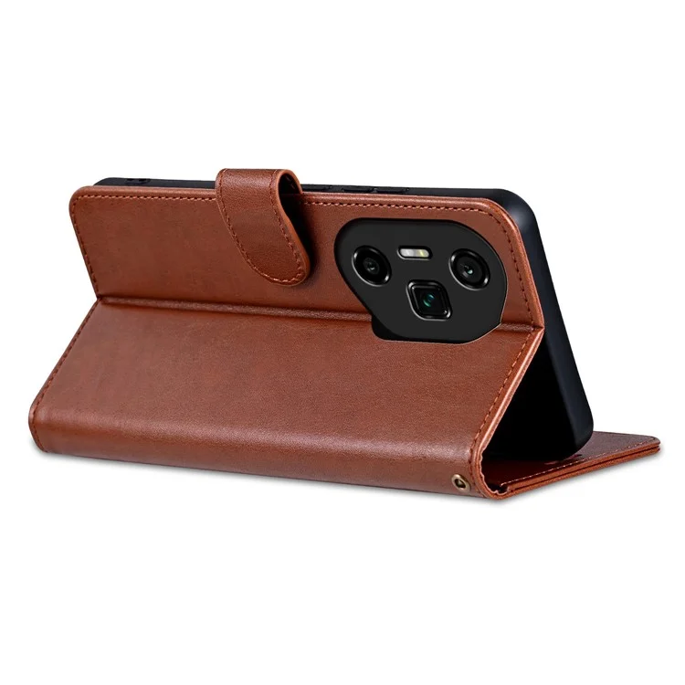 AZNS для Honor 300 Ultra Case Anti-Scratch PU Leather Stand Wallet Phone Cover - Коричневый