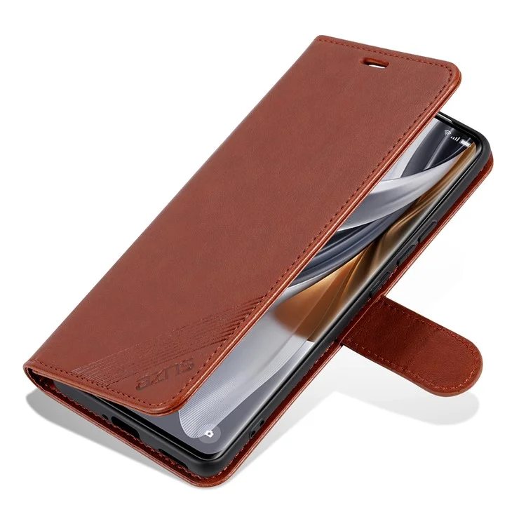 AZNS для Honor 300 Ultra Case Anti-Scratch PU Leather Stand Wallet Phone Cover - Коричневый