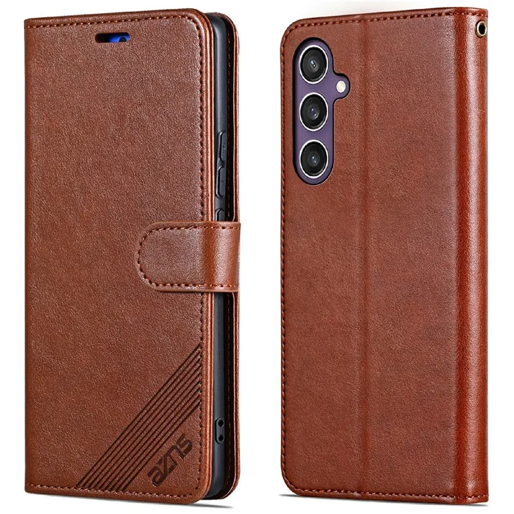 Étui pour Samsung Galaxy A36 AZNS en cuir PU anti-rayures avec support et porte-monnaie - Marron