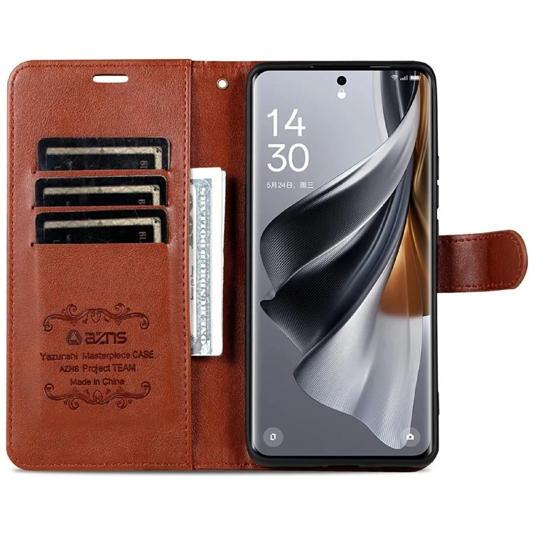Étui pour Samsung Galaxy A36 AZNS en cuir PU anti-rayures avec support et porte-monnaie - Marron
