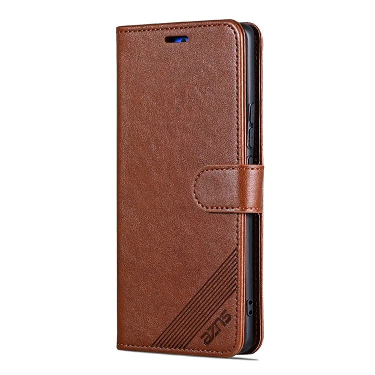Étui pour Samsung Galaxy A36 AZNS en cuir PU anti-rayures avec support et porte-monnaie - Marron