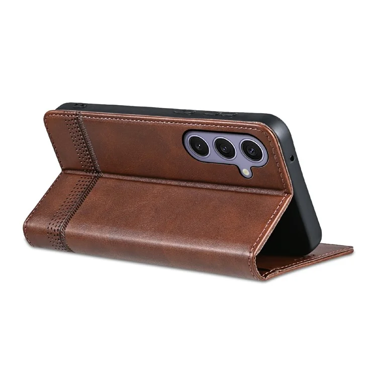 Custodia per Samsung Galaxy A26 5G AZNS in pelle di mucca con texture, cover wallet - Caffè