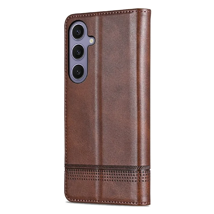 Custodia per Samsung Galaxy A26 5G AZNS in pelle di mucca con texture, cover wallet - Caffè